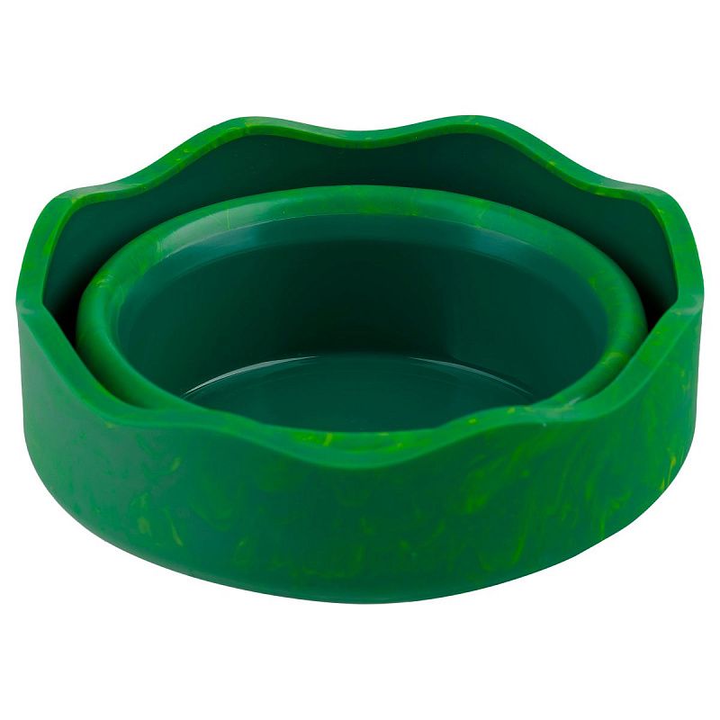 Стакан для воды Faber-Castell "Clic&Go", складной, зеленый мрамор