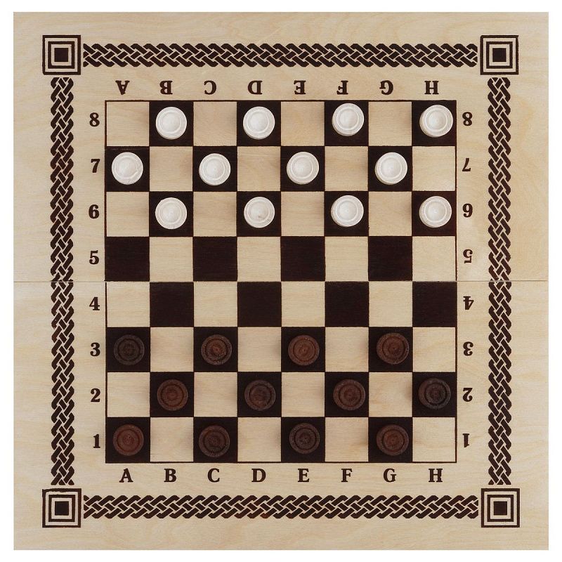 Набор игр ТРИ СОВЫ 3в1 "Нарды, шашки, шахматы", обиходные, с деревянной доской 40*40, поле 29*29