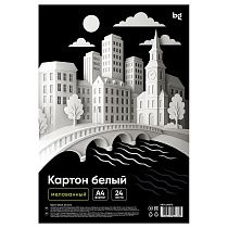 Картон белый A4, BG, 24 л., мелованный, в пакете