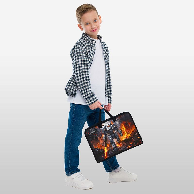 Папка с ручками 1 отделение, А4 Berlingo "Battle For The Future", 340*245*75мм, пластик, на молнии 