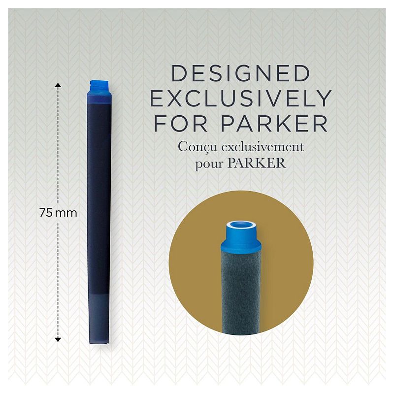 Картриджи чернильные Parker "Cartridge Quink" смываемые синие, 5шт., картонная коробка 