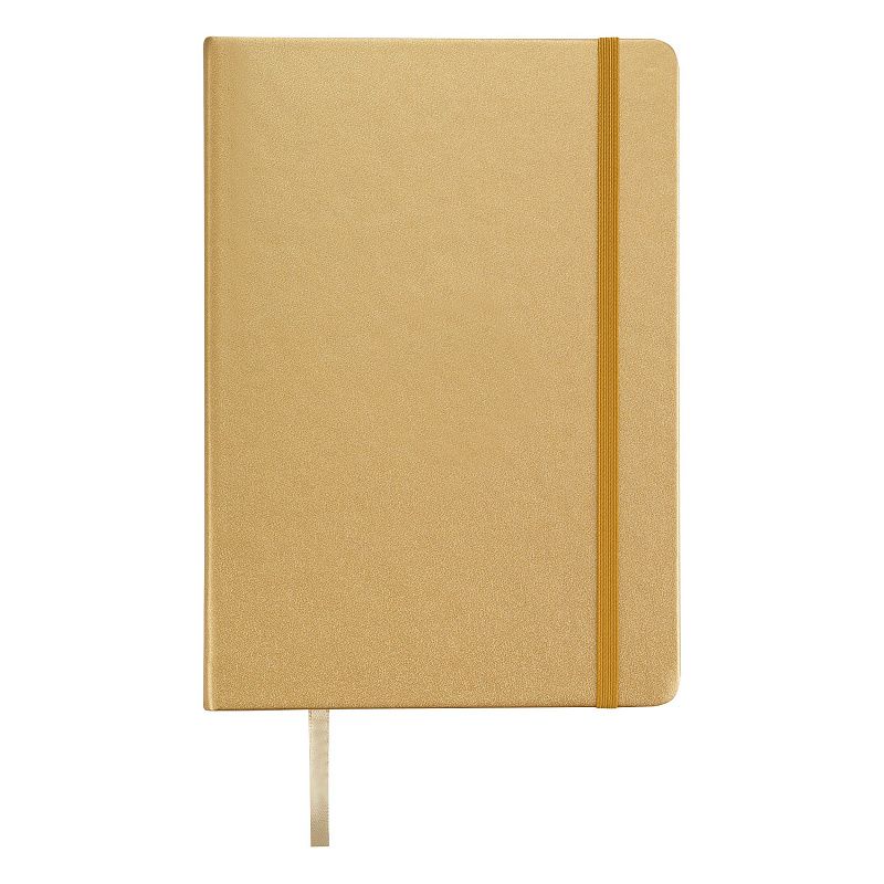 Скетчбук 80л., А5 Гамма "Студия", золото, твердая обложка, на резинке, слоновая кость, 140г/м2