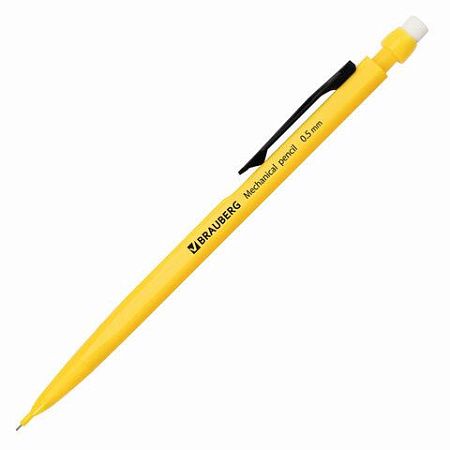 Карандаш механический 0,5 мм, BRAUBERG "Classic", ластик, корпус ассорти, 180398 