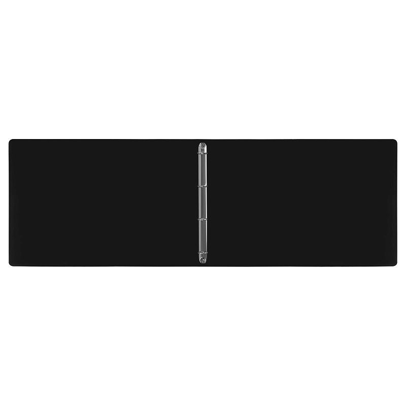 Папка на 4 кольцах OfficeSpace А3, 27мм, 800мкм, горизонтальная, пластик, черная 