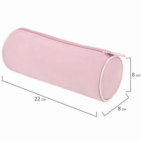 Пенал-тубус BRAUBERG, с эффектом Soft Touch, мягкий, Pastel pink, 272299 