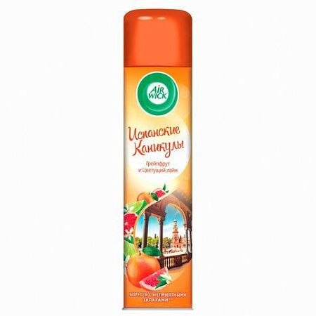 Освежитель воздуха аэрозольный 290 мл AIRWICK "Испанские каникулы "- "Грейпфрут и Цветущий Лайм", 93107, 3094510 