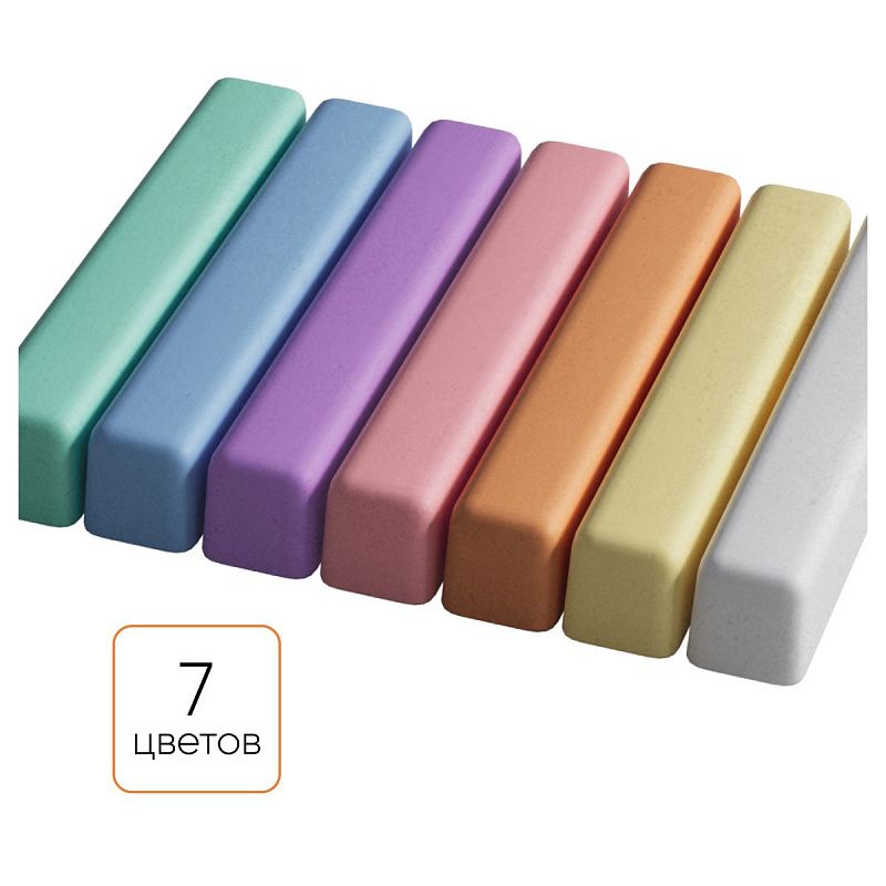 Мелки для асфальта Гамма "Мультики", цветные, 21шт., 7цв., квадратные, пластиковое ведро 