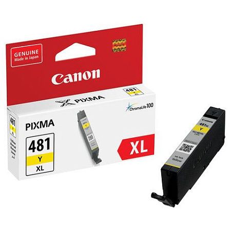 Картридж струйный CANON (CLI-481Y XL) для PIXMA TS704 / TS6140, желтый, ресурс 512 страниц, оригинальный, 2046C001 