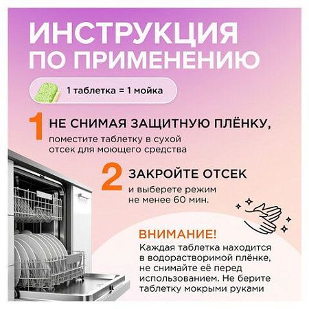 Таблетки для посудомоечных машин 100 шт. SYNERGETIC, биоразлагаемые, бесфосфатные, 102100 