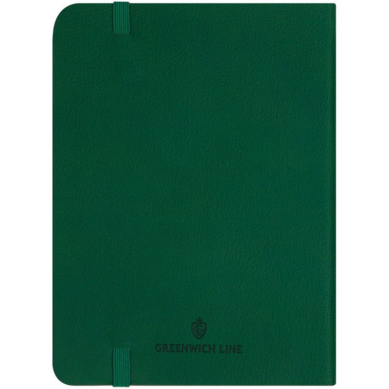 Записная книжка А6 80л. ЛАЙТ, кожзам, Greenwich Line "Classic. Olive", с резинкой, фактурное тиснение, блок в клетку