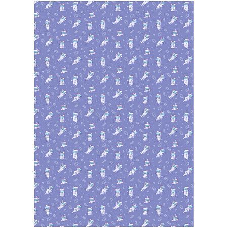 Упаковочная бумага глянц. 70*100см, MESHU "Виртуальный мир котов", 80г/м2