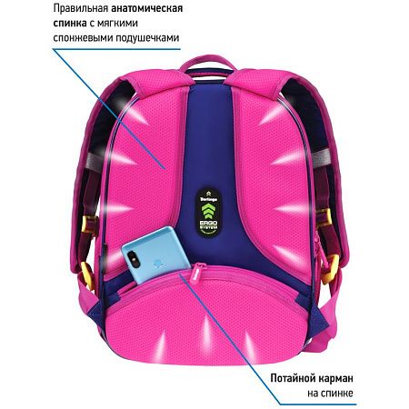 Ранец Berlingo Expert Mini "Moon dance" 36*27*14см, 2 отделения, 2 кармана, анатомическая спинка, мешок для обуви 