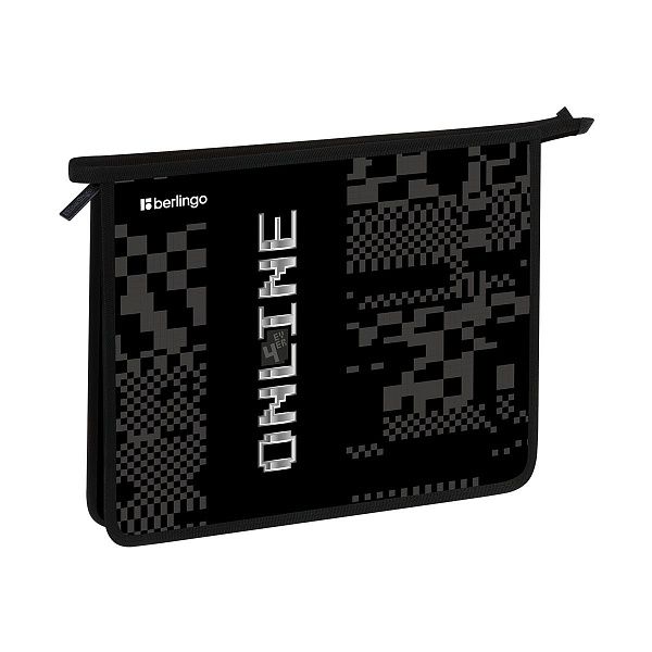 Папка для тетрадей 1 отделение, А5 Berlingo "Online", 240*205*40мм, пластик, на молнии