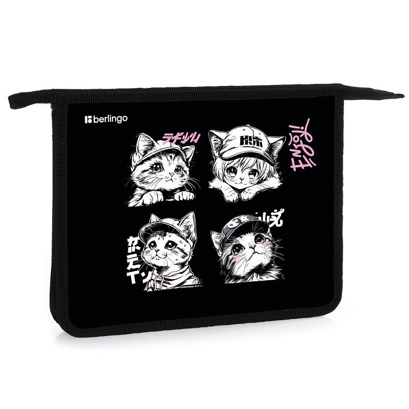 Папка для тетрадей 1 отделение, А5 Berlingo "Little Paws", 240*205*40мм, пластик, на молнии