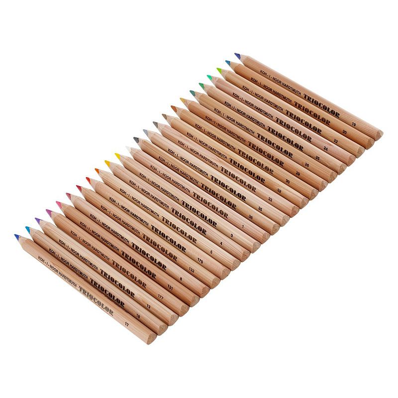 Карандаши цветные Koh-I-Noor "Jumbo Triocolor 3151", 24цв., трехгран., утолщен., неокр. корпус, картон