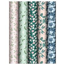 Упаковочная бумага глянц. 70*100см, MESHU "Meadow", 80 г/м2, ассорти, 5 дизайнов