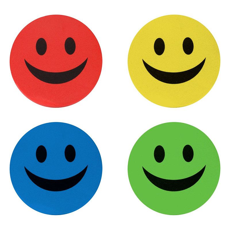 Губка-стиратель для досок OfficeSpace "Смайл" 90мм, на магните, материал EVA, ассорти, европодвес