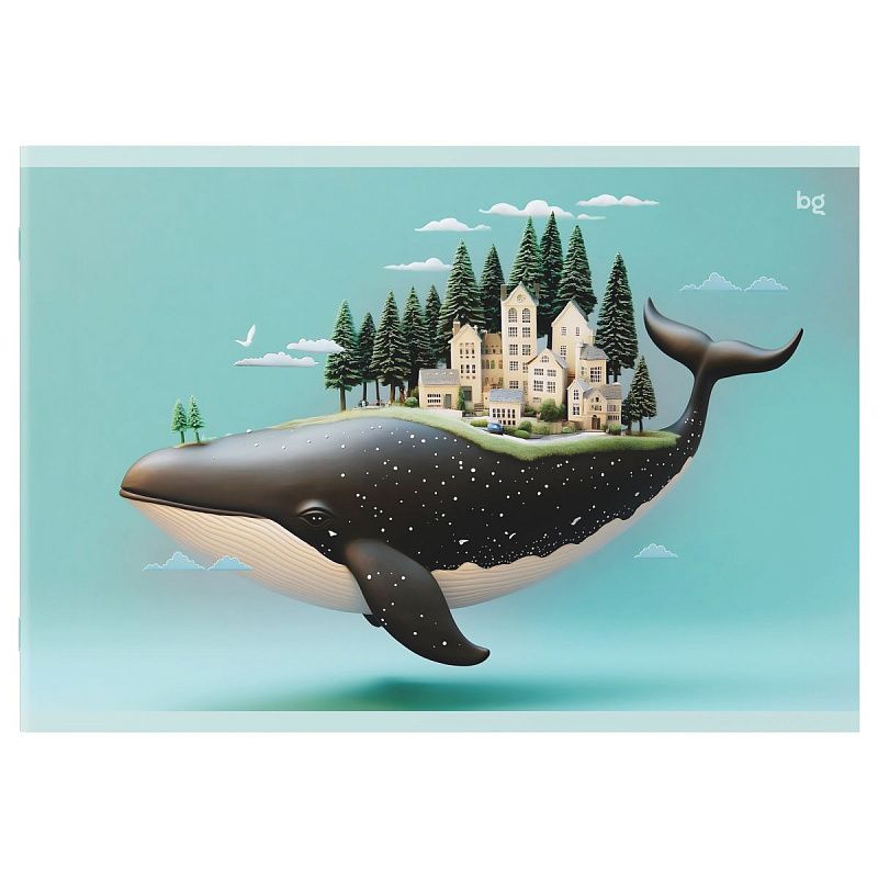 Альбом для рисования 40л., А4, на скрепке BG "Где спят океаны", пластиковая обложка