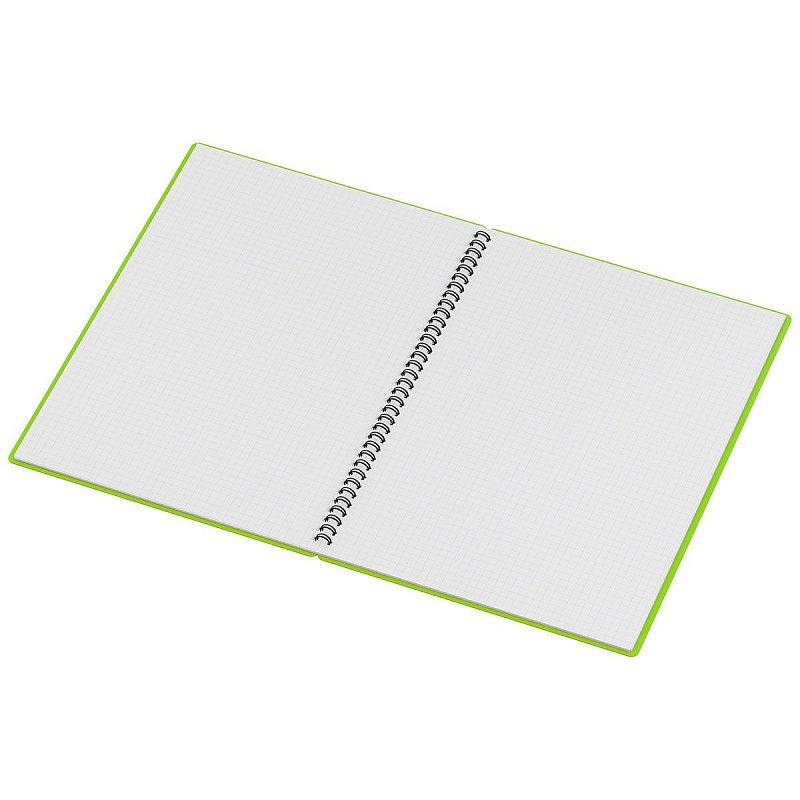 Тетрадь 80л., А4 клетка на гребне BG "Neon", пластиковая обложка, салатовый