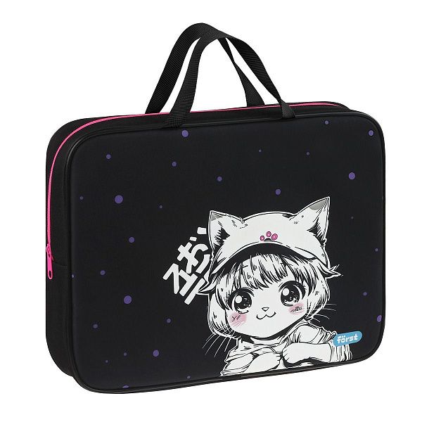 Папка текстильная с ручками 1 отделение, А4 Först "Plush Dream", 350*265*80мм, текстиль, на молнии