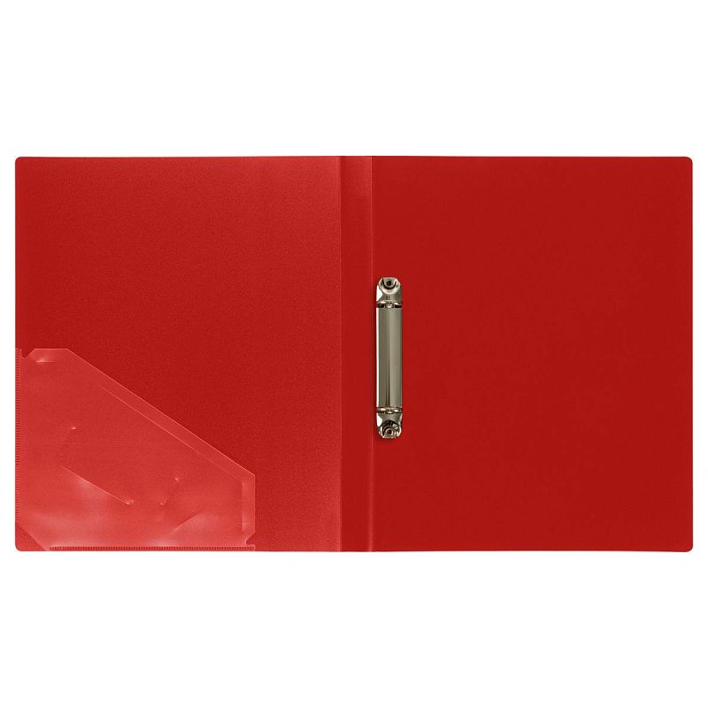 Папка на 2 кольцах СТАММ "Стандарт" А4, 25мм, 700мкм, пластик, красная 