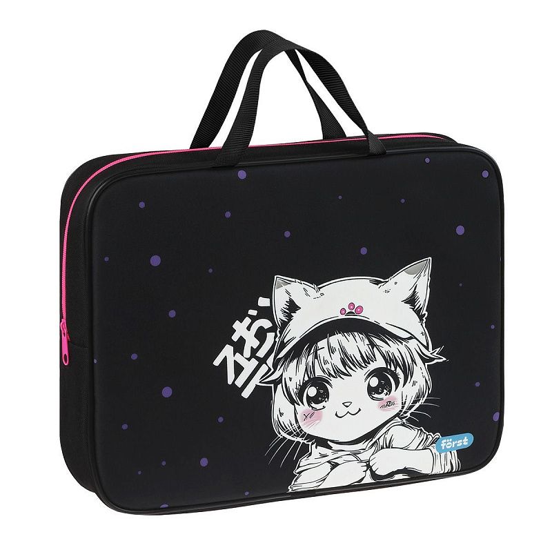 Папка текстильная с ручками 1 отделение, А4 Först "Plush Dream", 350*265*80мм, текстиль, на молнии