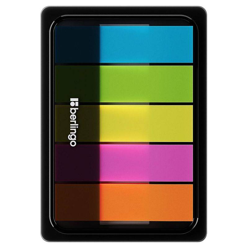 Флажки-закладки Berlingo, 45*12мм, 20л*5 неоновых цветов, в диспенсере