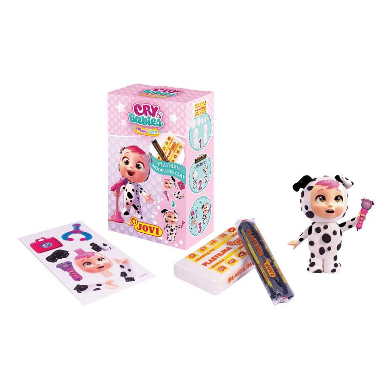 Набор с пластилином Cry Babies JOVI, 2 бруска 2-х цветов 15 и 50 гр, трафарет из картона , ассорти (Coney, Lady, Dotty, Lala)