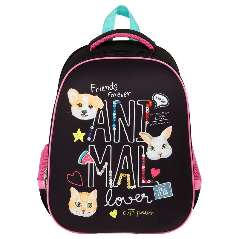 Ранец ArtSpace School Friend "Cute Friends" 39*30*18см, 2 отделения, 2 кармана, анатомическая спинка 