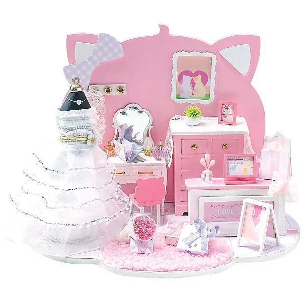 Сборная модель ТРИ СОВЫ, Румбокс "Комната невесты", 15*15*19см, картонная коробка