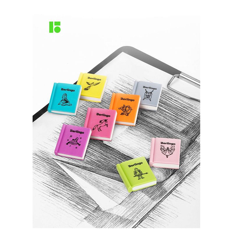 Ластик Berlingo "Fairy Tales", 4шт., термопластичная резина, 28*25*7мм, пакет с европодвесом 