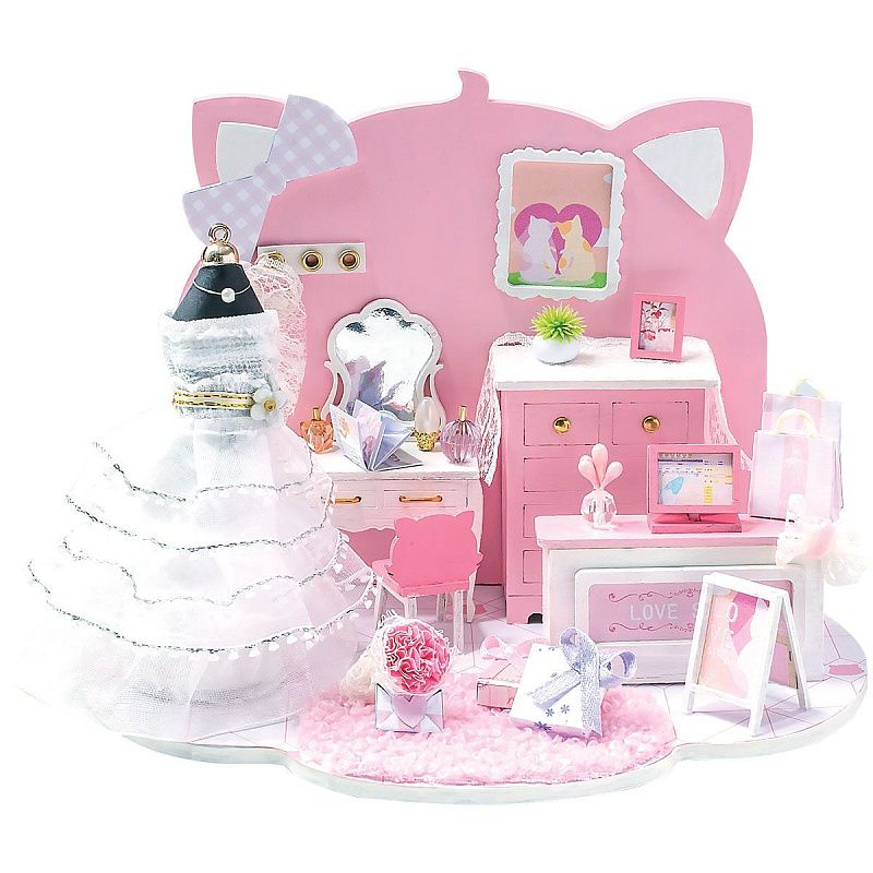 Сборная модель ТРИ СОВЫ, Румбокс "Комната невесты", 15*15*19см, картонная коробка