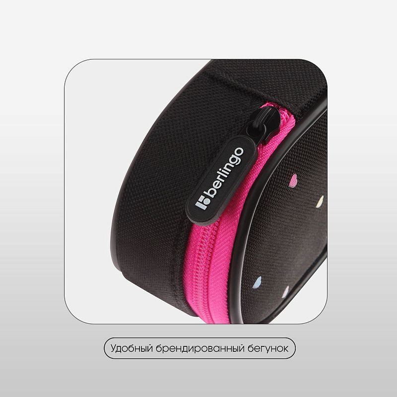 Пенал корпусный 1 отделение, 220*90*45 мм, Berlingo "Love Yourself", полиэстер 