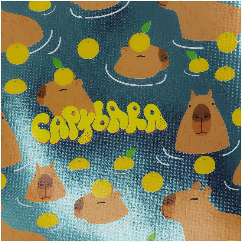 Папка для тетрадей 1 отделение, А4, ArtSpace "Capybara", ламинированный картон, фольга, на молнии 