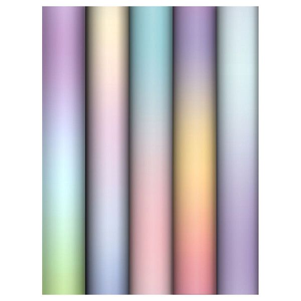 Упаковочная бумага глянц. 70*100см, MESHU "Light gradient", 80г/м2, ассорти 5 дизайнов
