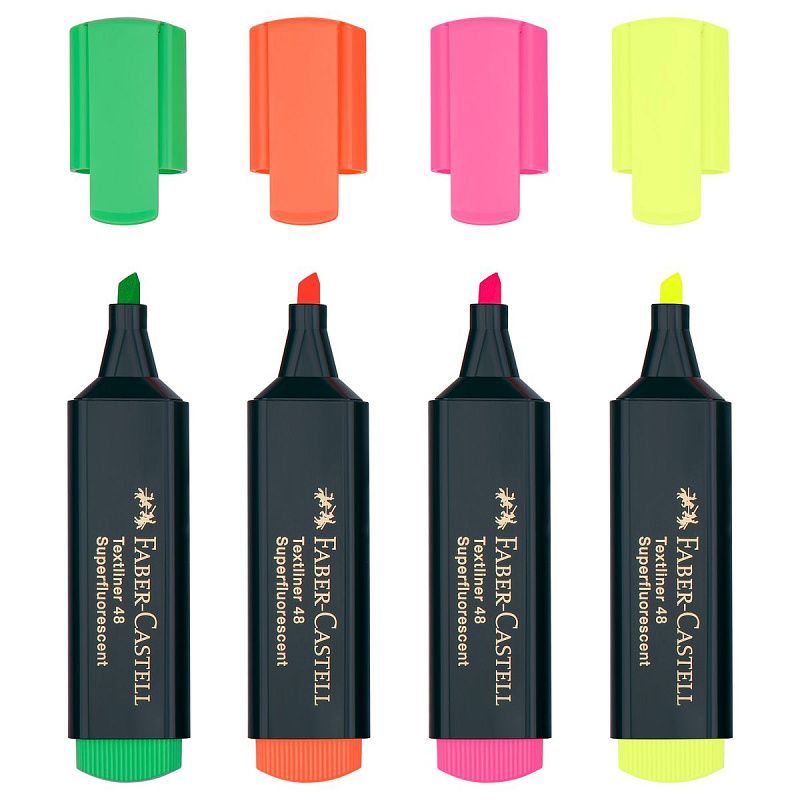 Набор текстовыделителей Faber-Castell "48" 04цв., 1-5мм, картон. уп. 