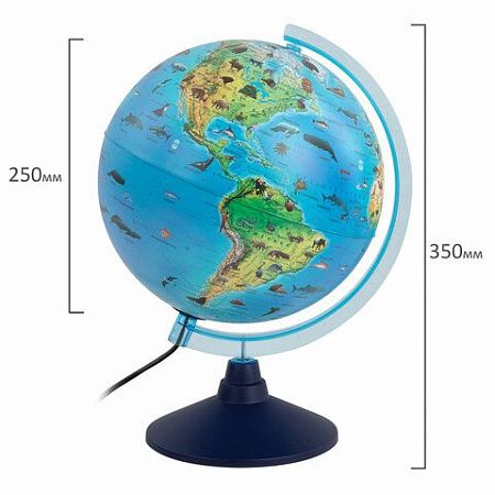 Глобус интерактивный + очки VR, зоогеографический, GLOBEN, 25см, с подсветкой, INT12500306 