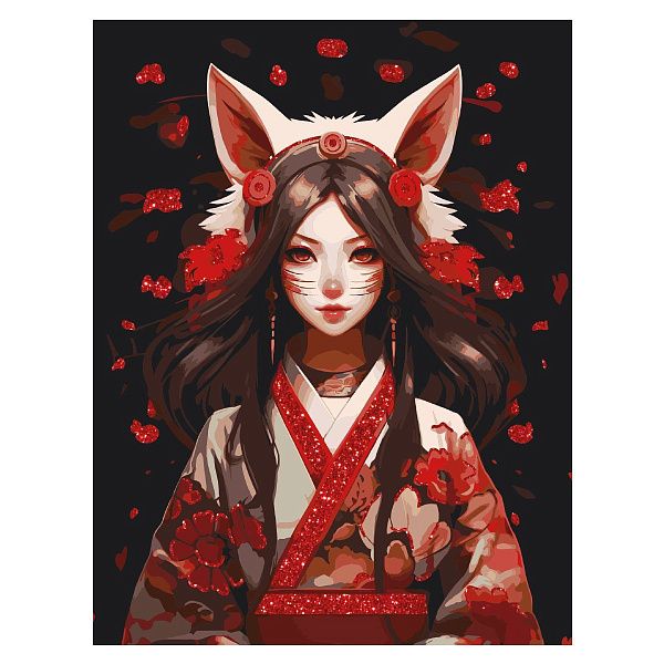 Картина по номерам на холсте с глиттером ТРИ СОВЫ "Аниме", 30*40, с акриловыми красками и кистями