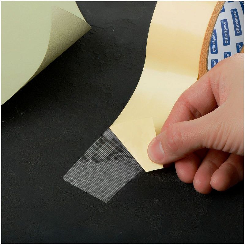 Клейкая лента двусторонняя OfficeSpace, 50мм*10м, тканевая основа