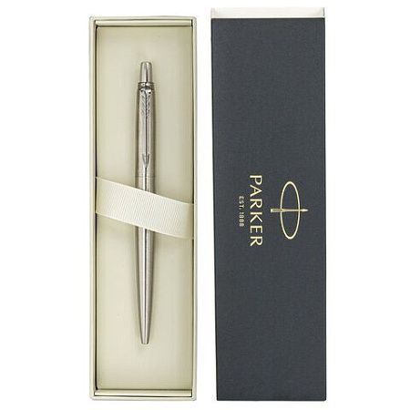 Ручка шариковая PARKER "Jotter Core Stainless Steel CT", ежедневник А5 черный, пакет, 880891 