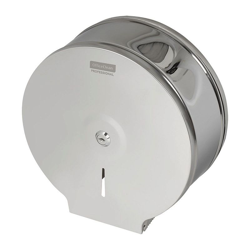 Диспенсер для туалетной бумаги OfficeClean Professional, нержавеющая сталь, глянцевое покрытие 