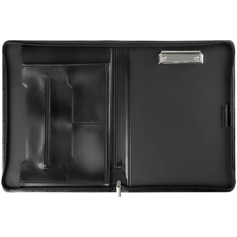 Папка деловая OfficeSpace "Merkury" имп. кожзам., на молнии, блокнот, зажим для бумаг 