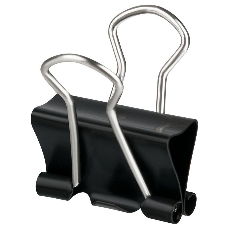 Зажимы для бумаг 25мм, OfficeSpace, 12шт., черные, картонная коробка