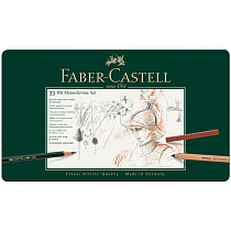 Набор художественных изделий Faber-Castell "Pitt Monochrome", 33 предмета, метал. коробка