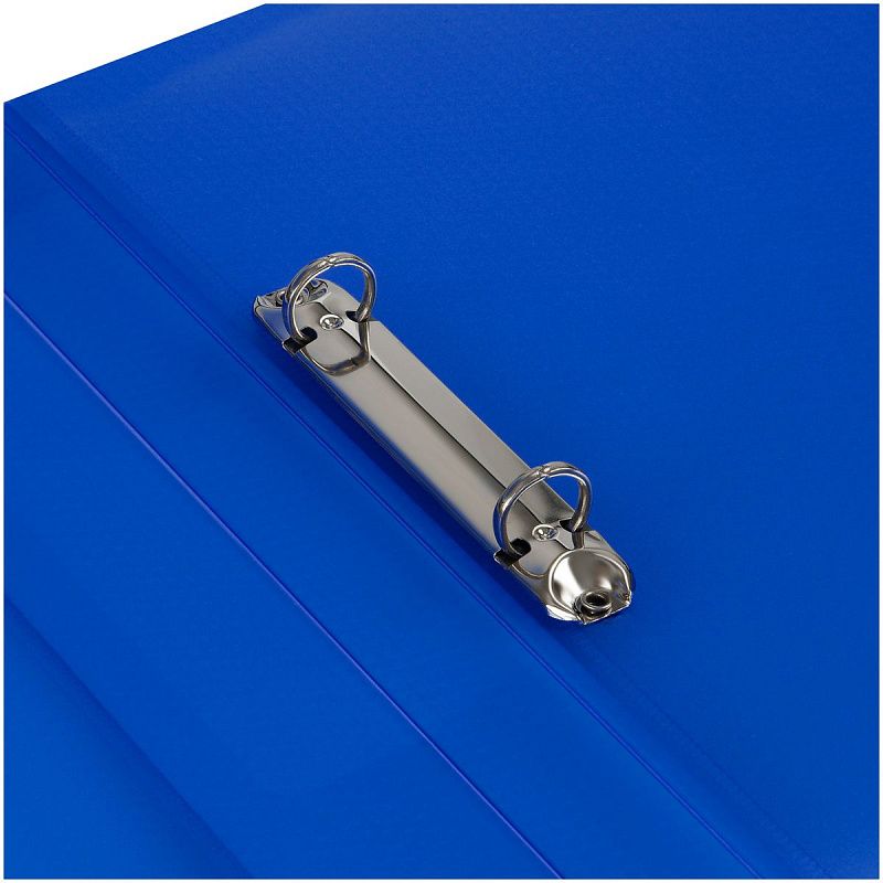 Папка на 2 кольцах СТАММ "Кристалл" А4, 25мм, 700мкм, пластик, синяя 