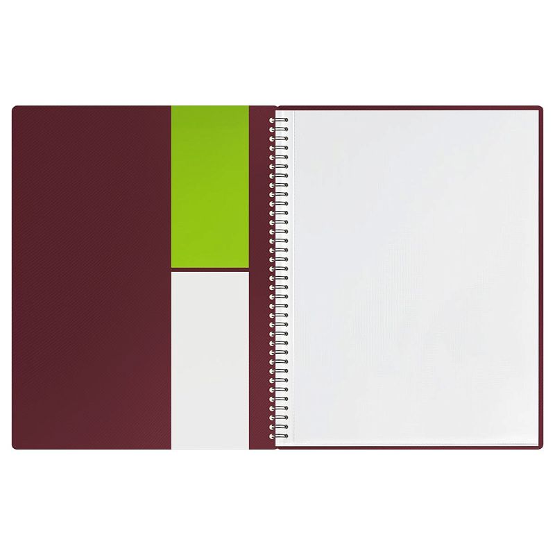 Папка с 40 вкладышами на гребне СТАММ "Диагональ" А4, 21мм, 700мкм, пластик, гранат 