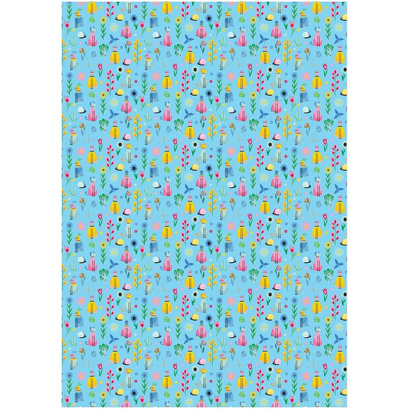 Упаковочная бумага глянц. 70*100см, MESHU "Милые зверята", 80г/м2, ассорти 5 дизайнов