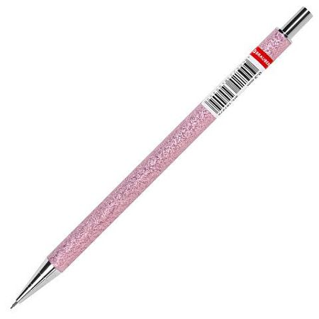 Карандаш механический 0,5 мм, HB, BRAUBERG "ROSE PINK", металлический корпус, 181979 