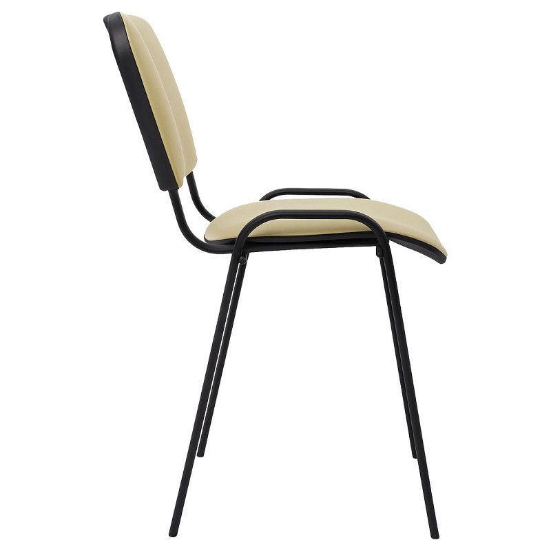 Стул Фабрикант "Изо" DO, №122 (кремовый), BL, каркас черный, обивка экокожа кремовый