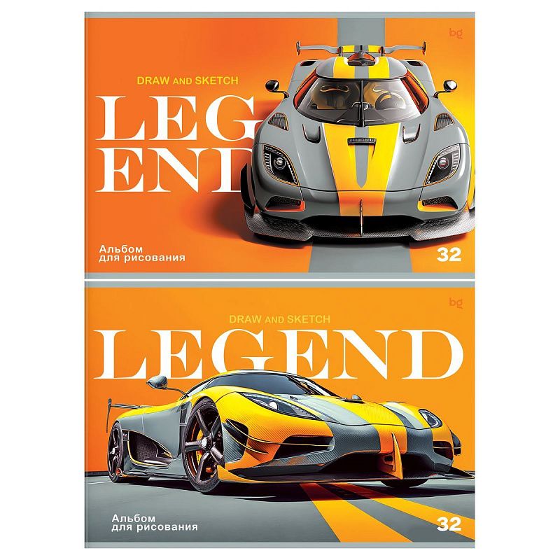 Альбом для рисования 32л., А4, на скрепке BG "Legend"